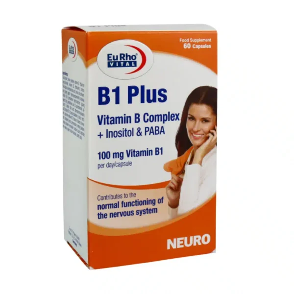 Eurhovital-B1-Plus-60-Capsules.jpg-600x600 کپسول ب 1 پلاس یوروویتال (60 عددی) - Image 1