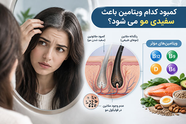 کمبود کدام ویتامین باعث سفیدی مو می شود
